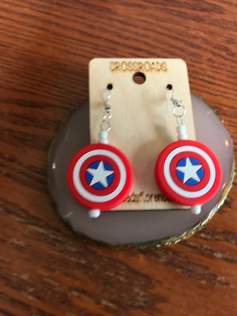 Captain America Shield Earrings