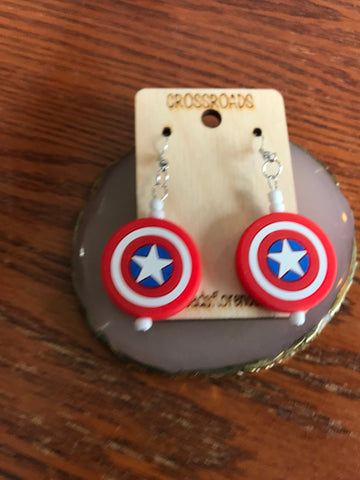 Captain America Shield Earrings