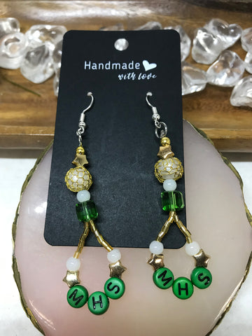 MHS Handmade Earrings/green/gold