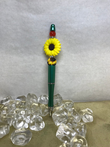 Beaded Pens-Yellow Flower