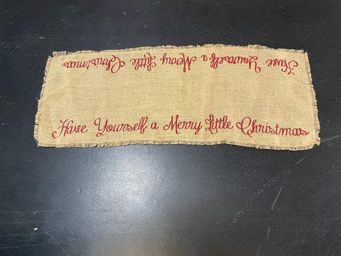 36"x14" Burlap Christmas Runner "Have Yourself A Merry Little Christmas"