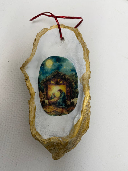 Christmas oyster Shell Scenes-Manger