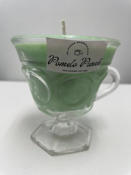 Homemade Soy Candles-4 oz. Pomelo Punch-green