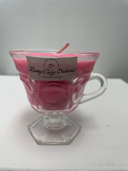 Homemade Soy Candles-4 oz.Berry Cozy Orchard-Pink