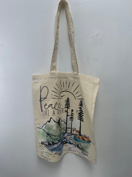 15"x15" Tan Tote bag w/Strap Emily Howell-Shananigans