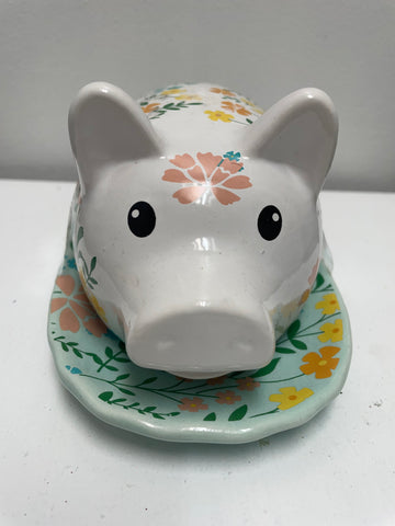 Floral Pig Butter Dish
