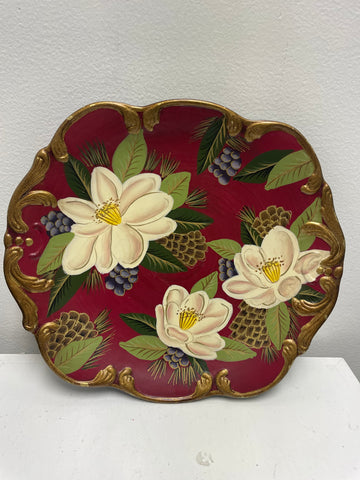 Maroon Magnolia Platter