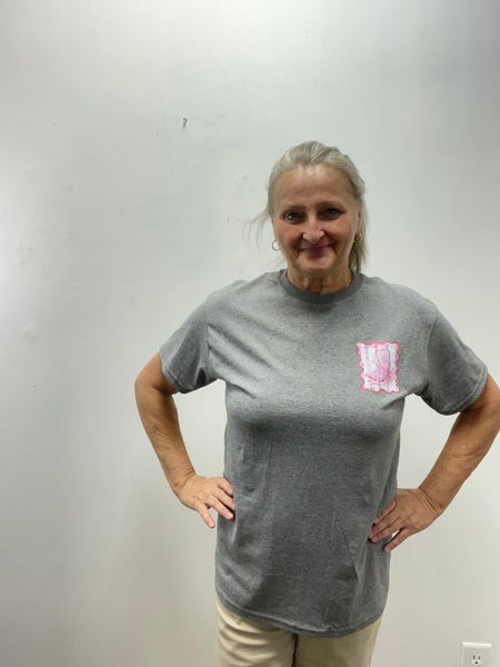 Gildan T-shirts-gray Pink Boots
