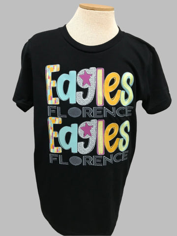 Florence Eagles Poppy Youth T-Shirt-Black