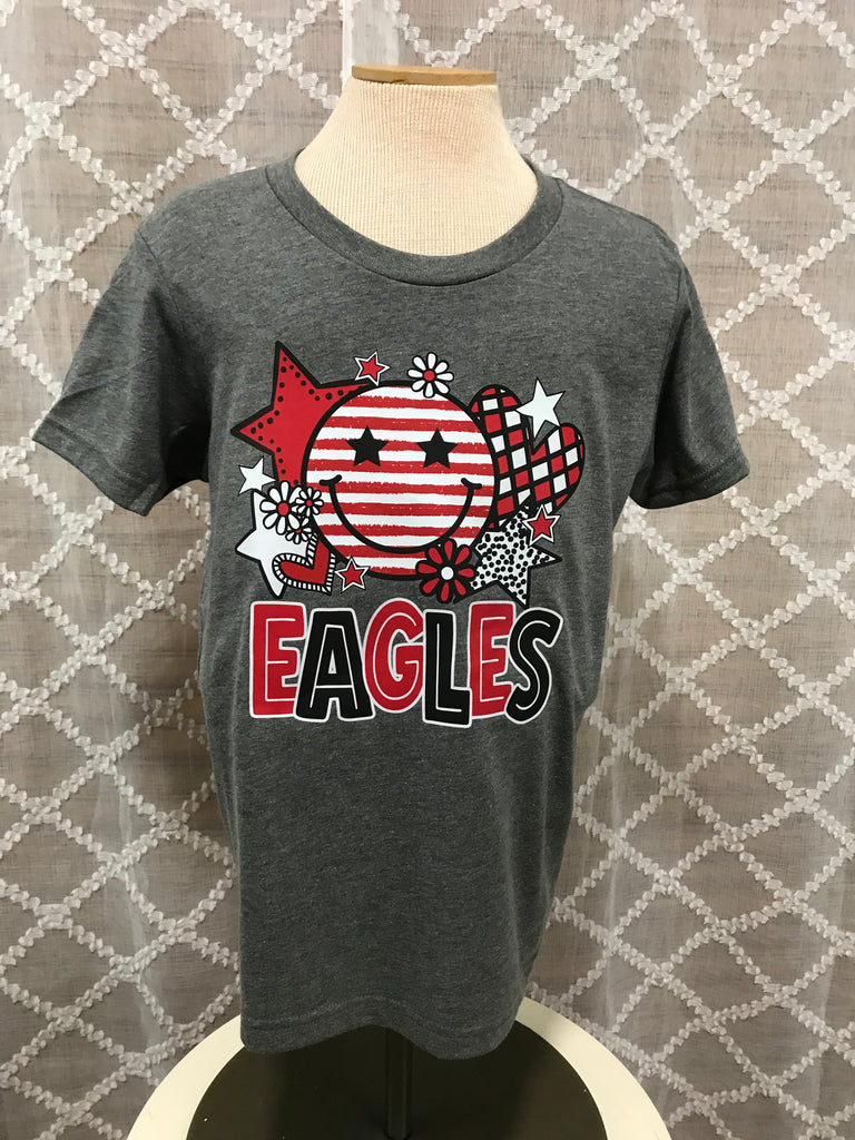 Eagles Smiley Youth T-Shirt-gray