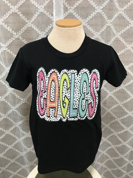 Eagles Polka Dot Youth T-Shirt-Black