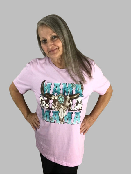 Western Mama T-Shirt-Pink