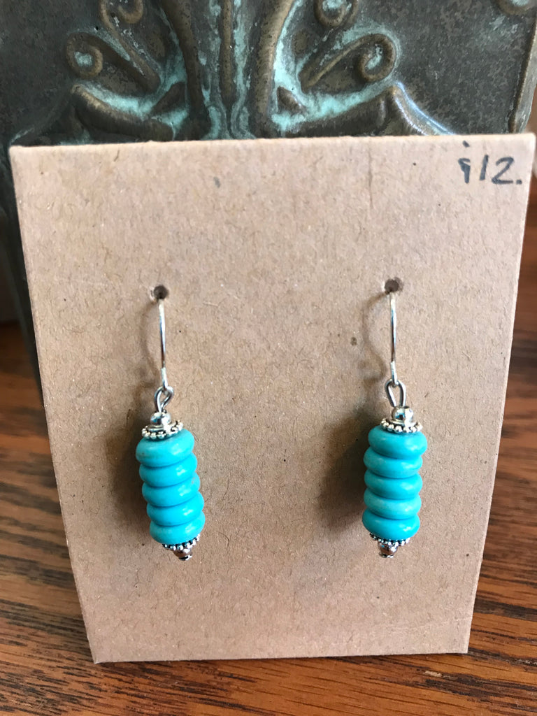 Turquoise Circle Dangle Earrings