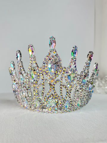 Big Bling Crown/Tiara-Silver Marquis Rhinestones