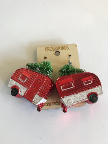 Christmas Camper Earrings-Red