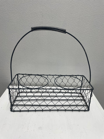 Wire Basket w/Mason Jar Holders