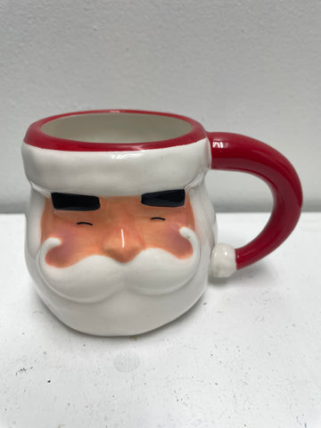 Small Santa Face Mug w/red handle