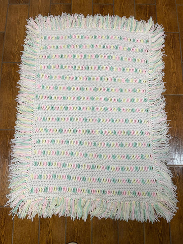 36"x49" Crochet Preloved Baby Afghan