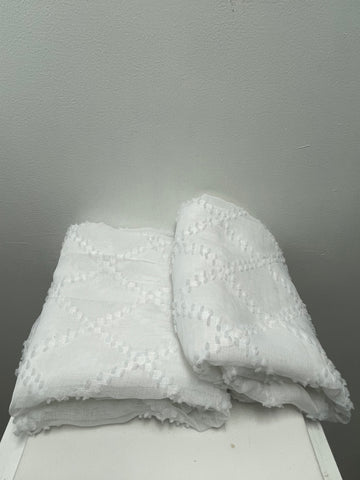 Set White Sheer Polyester 27"x83" Curtains