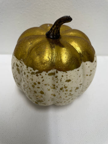 Home Decor Gold & Creme Pumpkins-3"tall