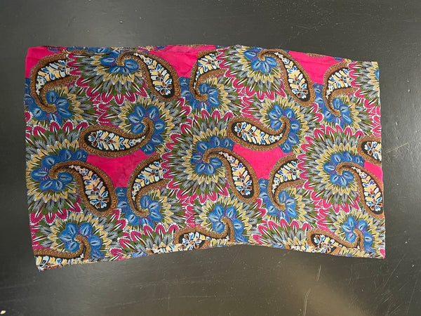 Burgundy Blue Floral Infinity Scarf-31"x19"
