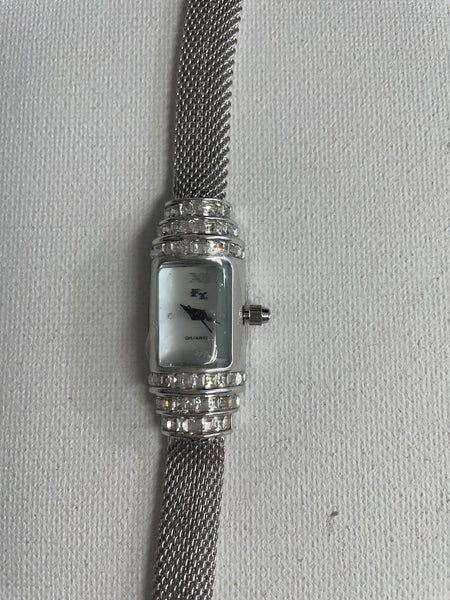 FX Quartz Watch Sterling Silver w/stones