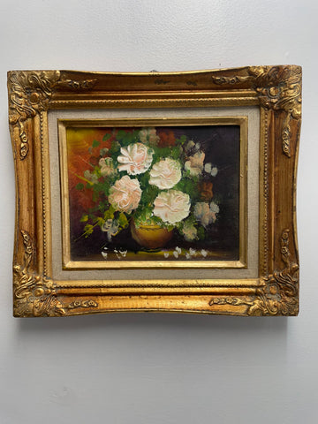 14"x12" Floral Oil Painting in Frame