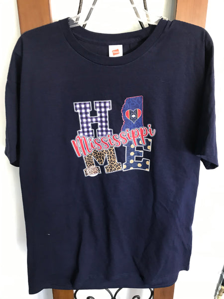 T-Shirts-Navy Home-Mississippi