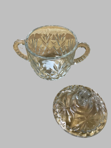 Crystal Vintage Sugar Bowl/w Lid