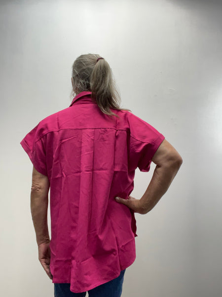 Entro-Hot Pink Button Down Top Brittany Wilson