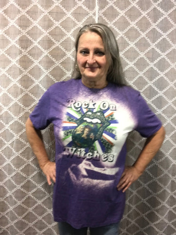 Purple Ty-Dye Rock On Witches T-Shirt