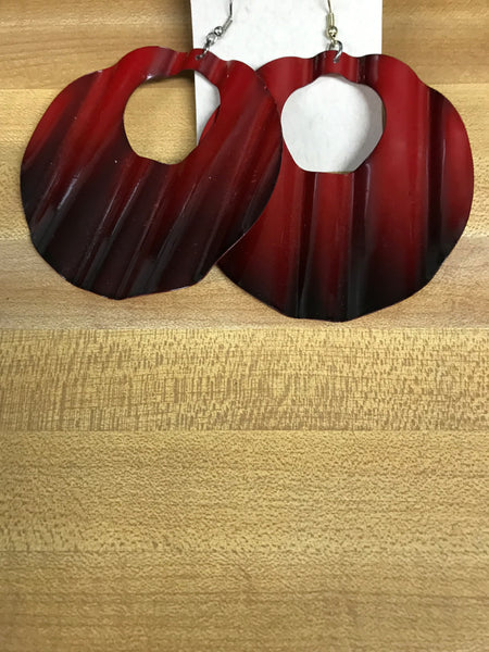 Neon Ombre Statement Earrings-Red & Black