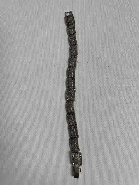 pre-love Silver Vintage Preloved Square Link Bracelet 8"Long OhhMy! Gifts and Things, LLC