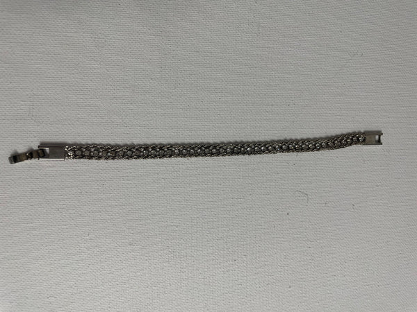 pre-love Small Silver Clip On Vintage Rhinestone Bracelet