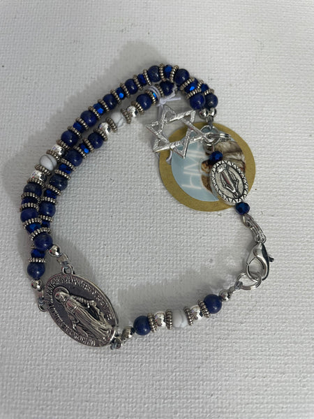Religious Rosary Style Bracelets Stephanie Lewis-siler/blue