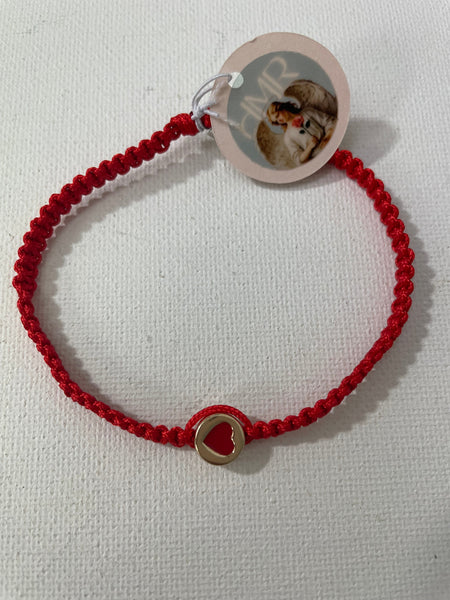 Red String Bracelets w/charms Stephanie Lewis-red heart