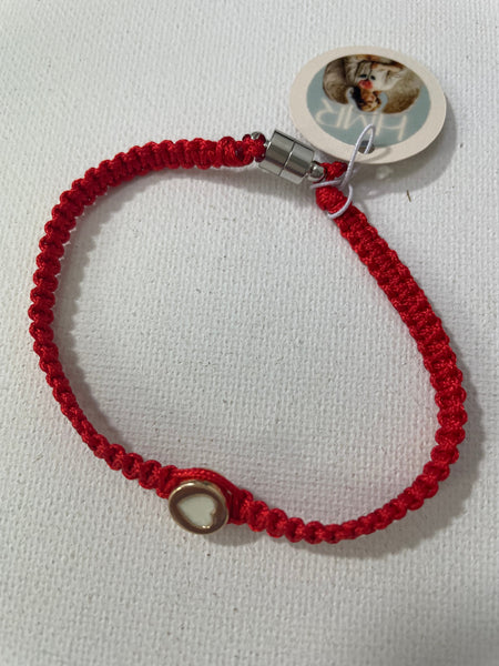Red String Bracelets w/charms Stephanie Lewis-white heart