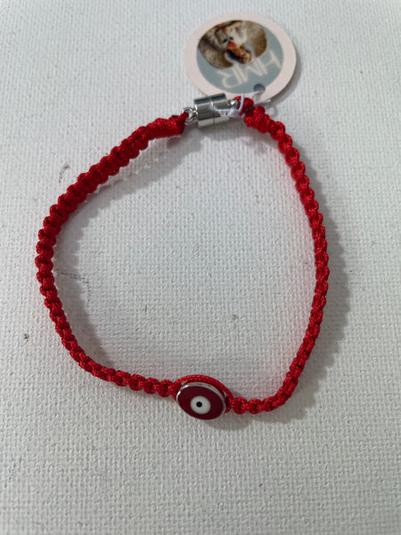 Red String Bracelets w/charms Stephanie Lewis-maroon-white dot black dot