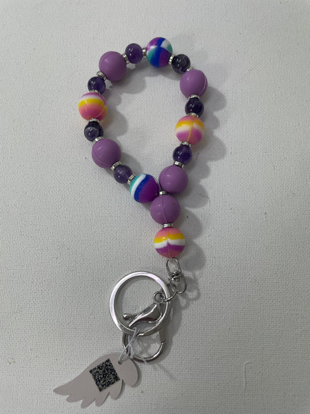 Silver Keychain beaded bracelets