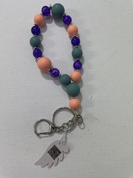 Silver Keychain beaded bracelets