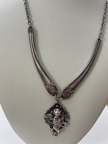 18" Spoon Handle Necklace w/angel