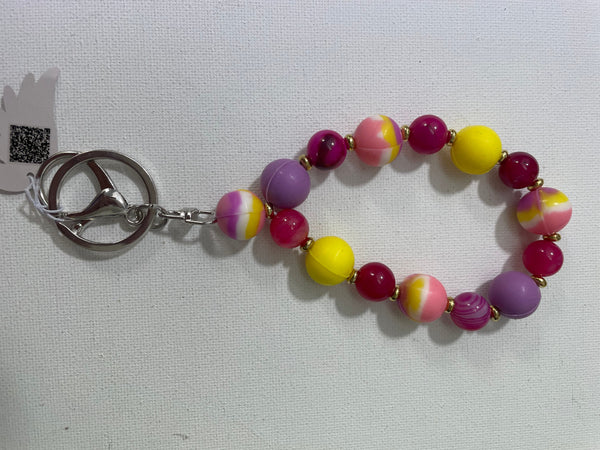 Silver Keychain beaded bracelets Stephanie Lewis