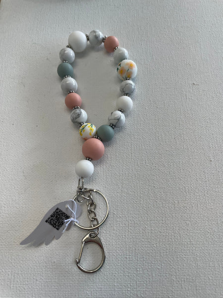 Silver Keychain beaded bracelets Stephanie Lewis