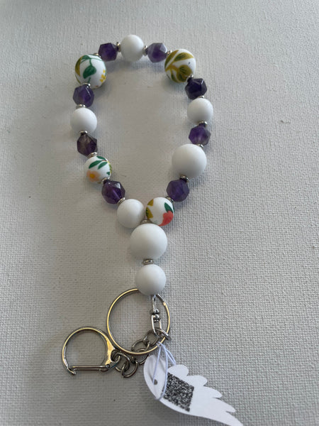 Silver Keychain beaded bracelets Stephanie Lewis