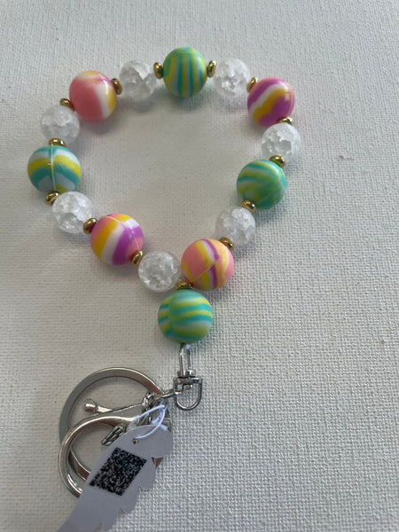 Silver Keychain beaded bracelets Stephanie Lewis