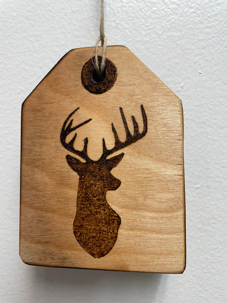 Handmade Wood burned Deer Gift Tags Rick Dantzler