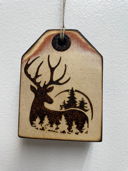 Handmade Wood burned Deer Gift Tags Rick Dantzler