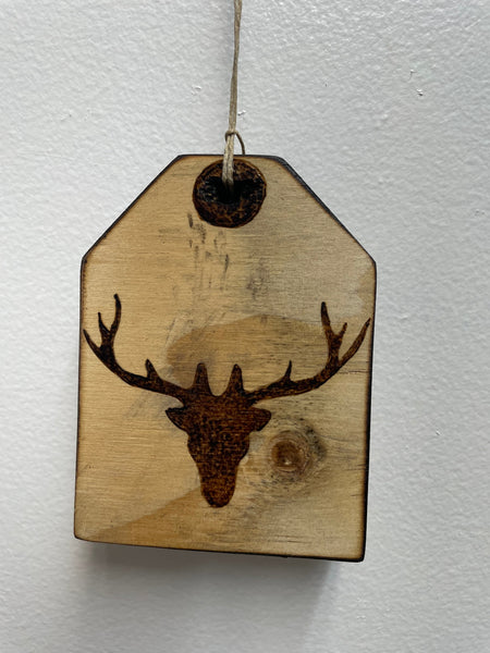 Handmade Wood burned Deer Gift Tags Rick Dantzler