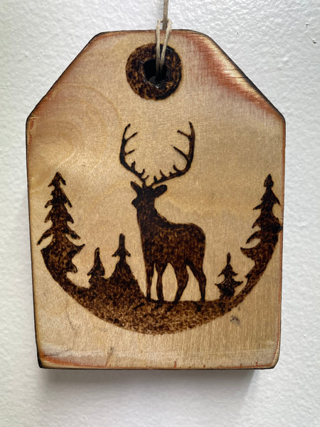 Handmade Wood burned Deer Gift Tags Rick Dantzler