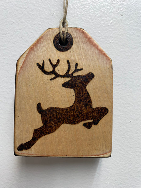 Handmade Wood burned Deer Gift Tags Rick Dantzler